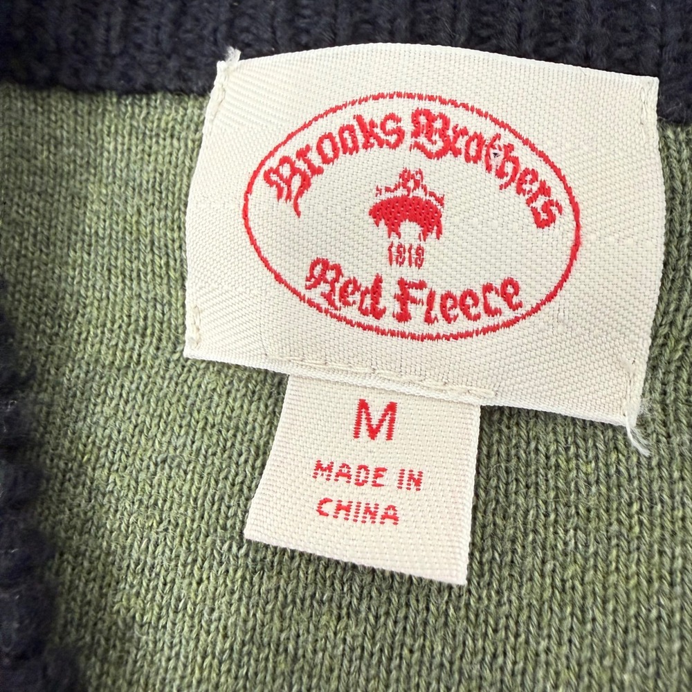 Brooks Brothers Red Fleece Mens Medium Navy Blue Full Zip Bomber Sweater - Picture 4 of 7